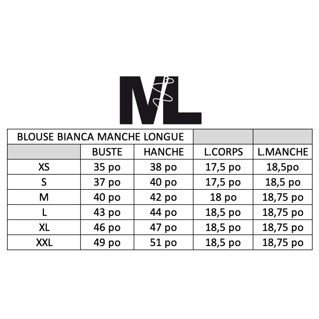 Blouse Bianca - Manches Longues - Noire
