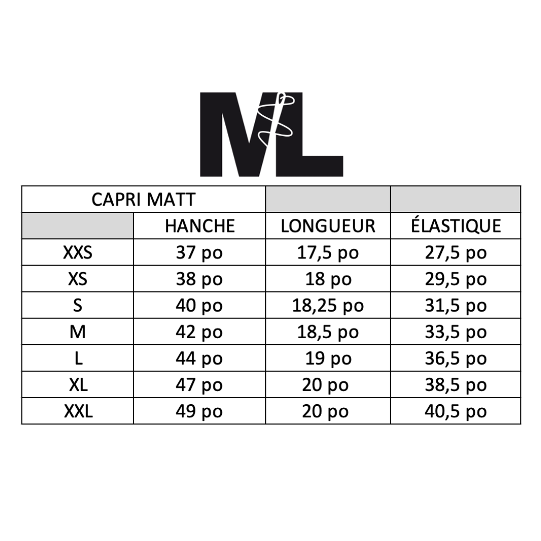 Capri Matt droit - Noir
