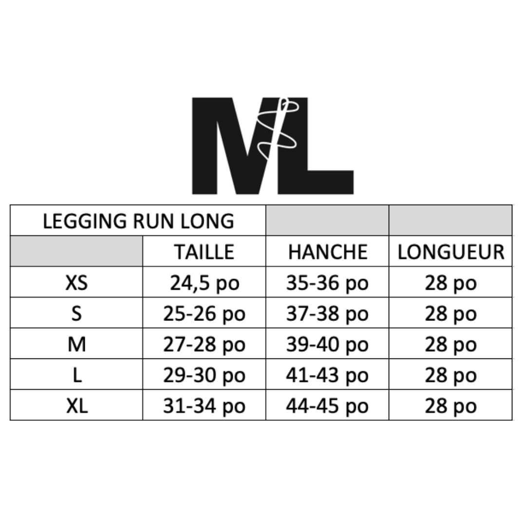 Leggings Run Long - Noir lustré