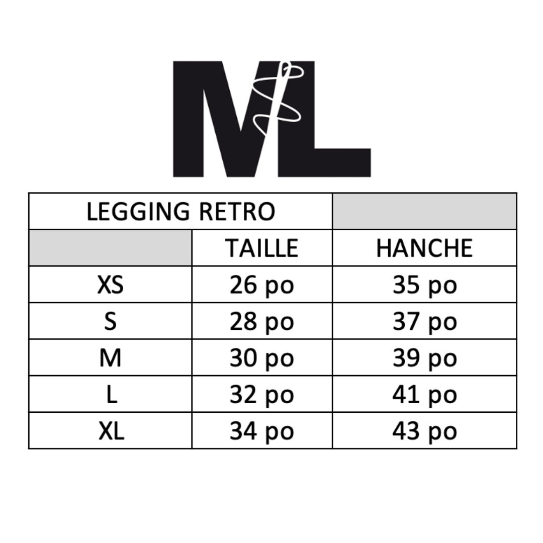 Leggings Retro - Noir mât UV.