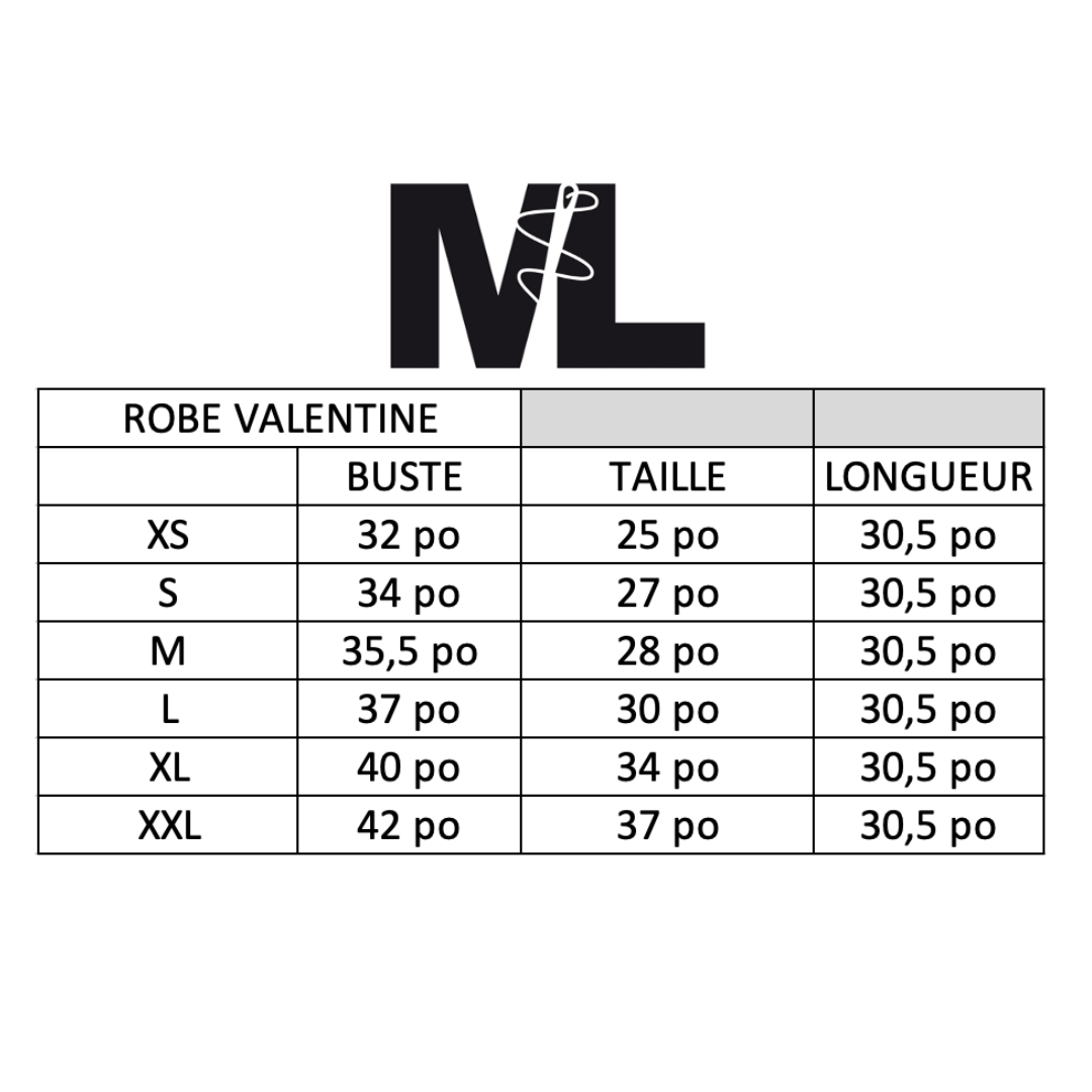 Robe Valentine - Noir Brillant