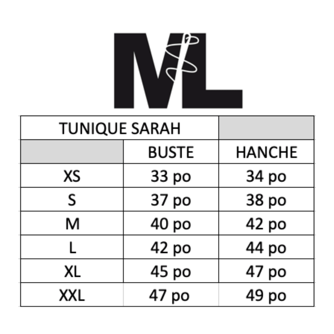 Tunique Sarah - Blanc Fleur Jaune/Rouge