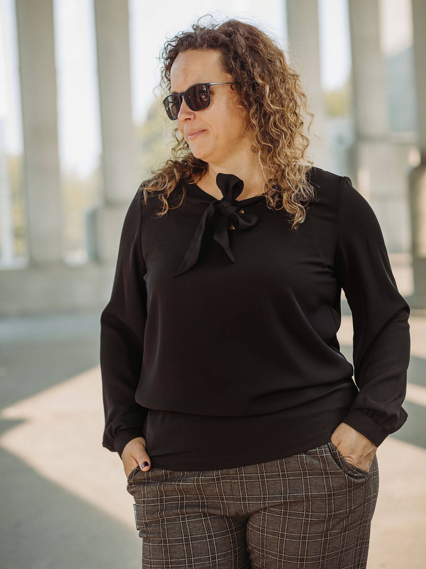 Blouse Bianca - Manches Longues - Noire