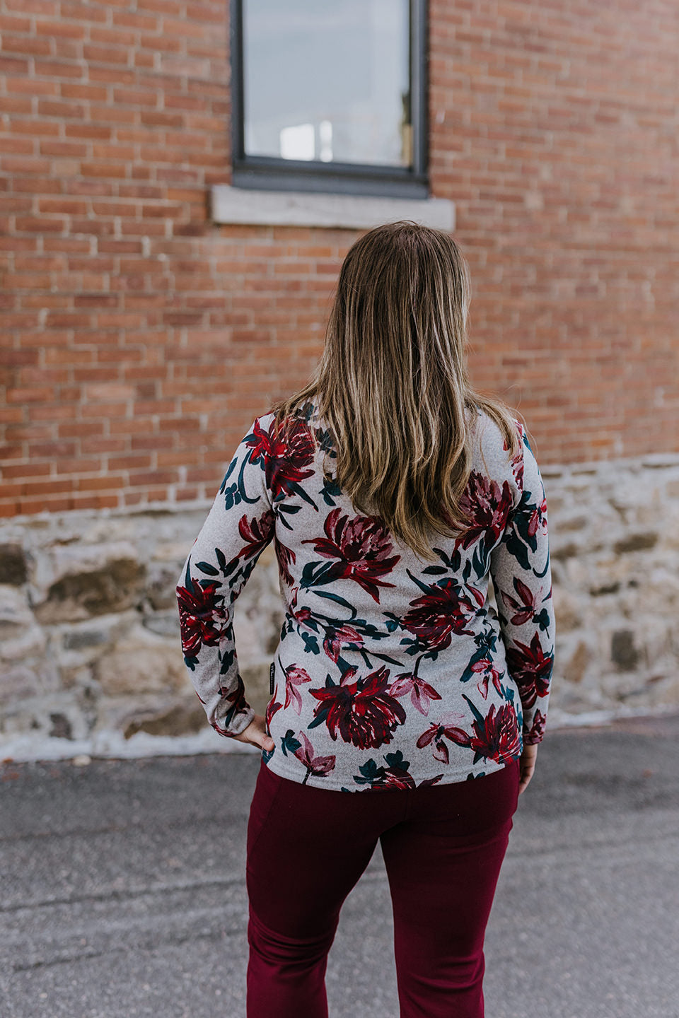 Chandail - Charlie - Gris Fleur Rouge