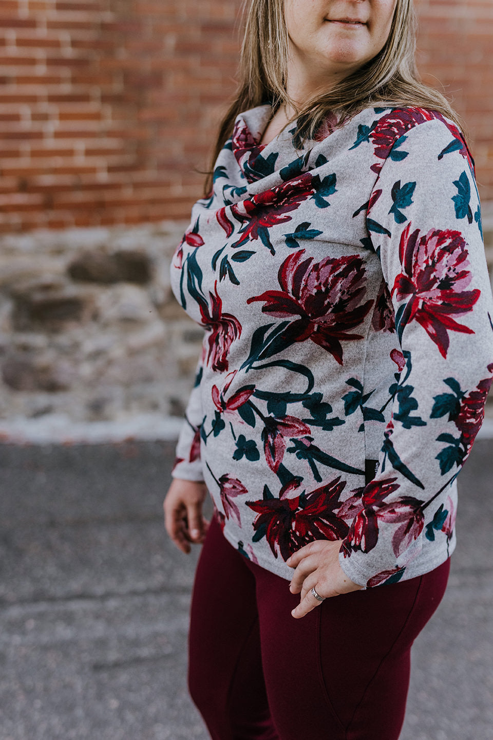 Chandail - Charlie - Gris Fleur Rouge