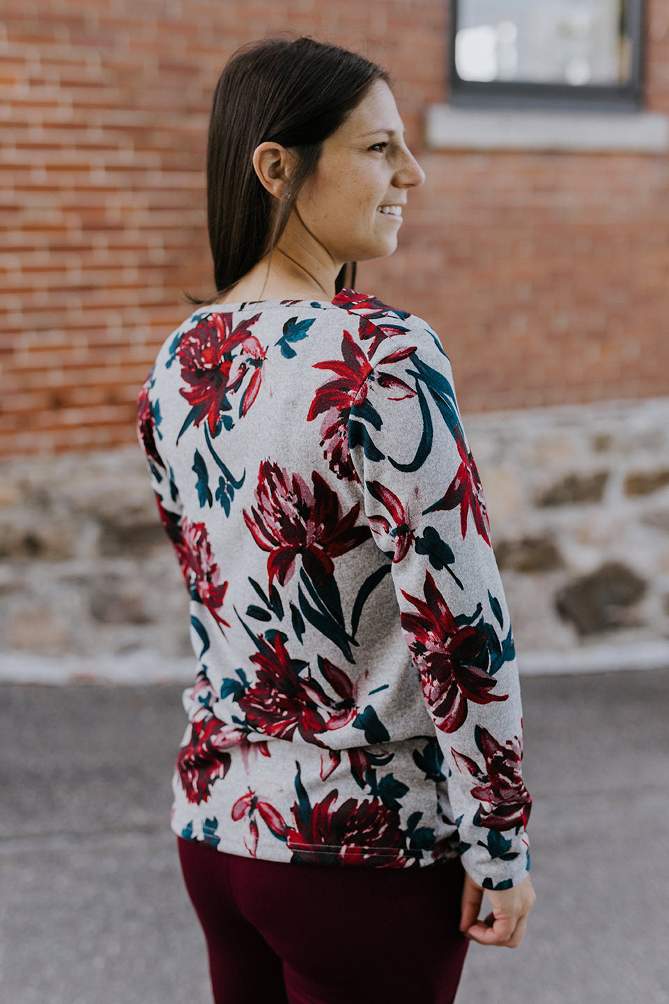 Chandail - Charlie - Gris Fleur Rouge