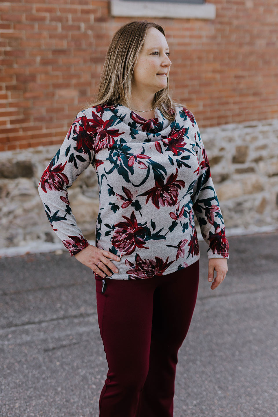 Chandail - Charlie - Gris Fleur Rouge
