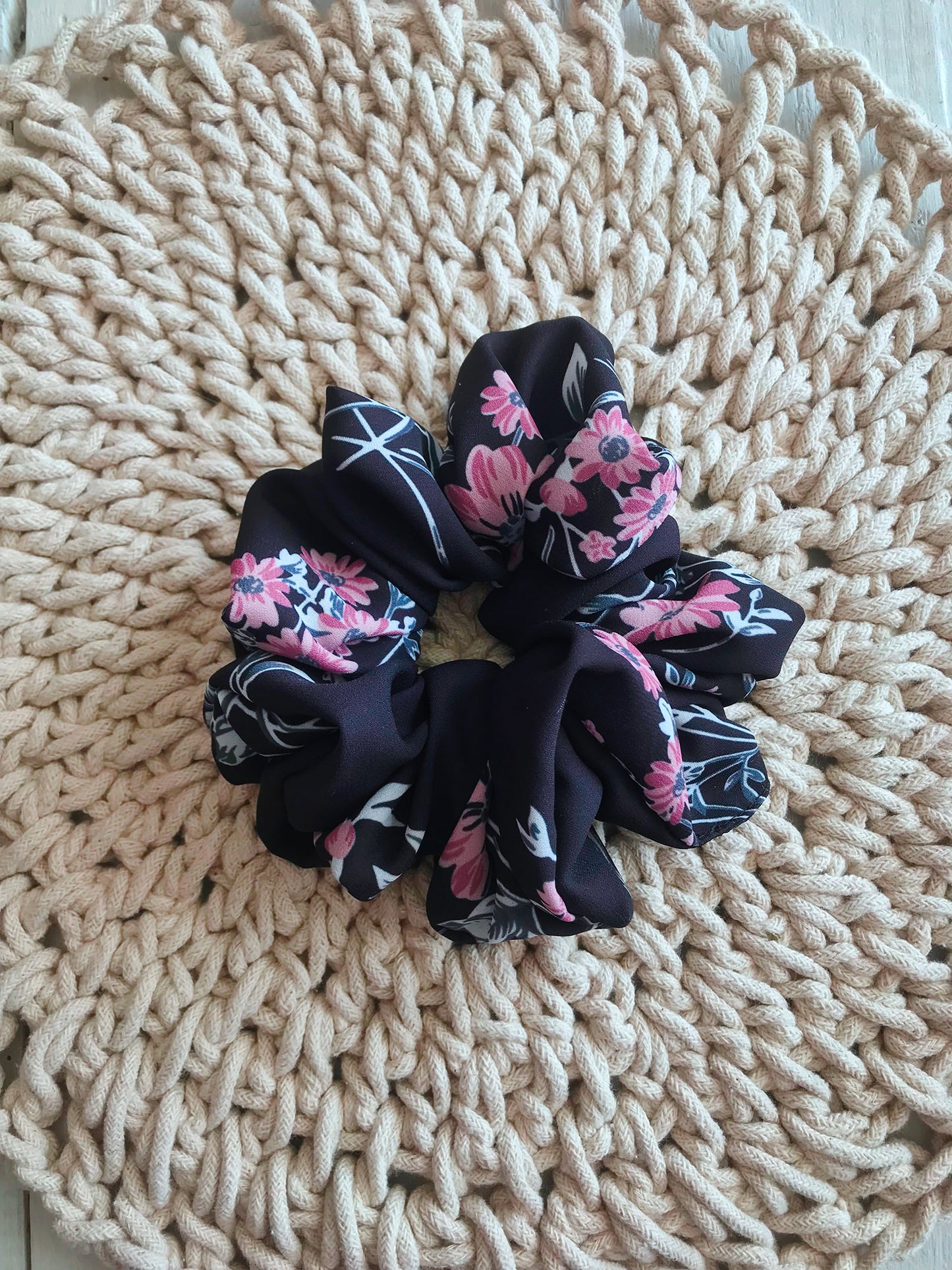 Choux - Noir Fleur rose