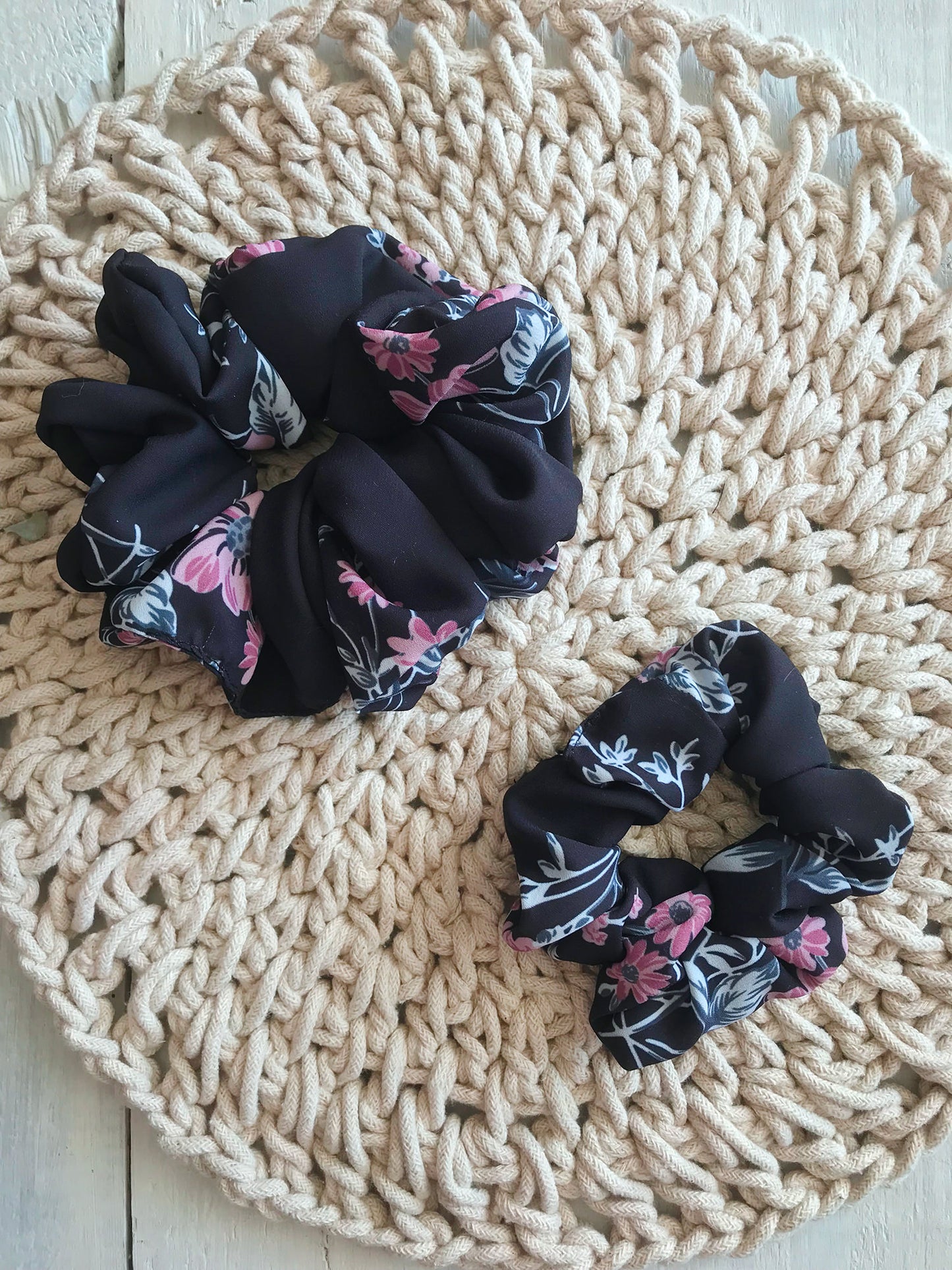 Choux - Noir Fleur rose