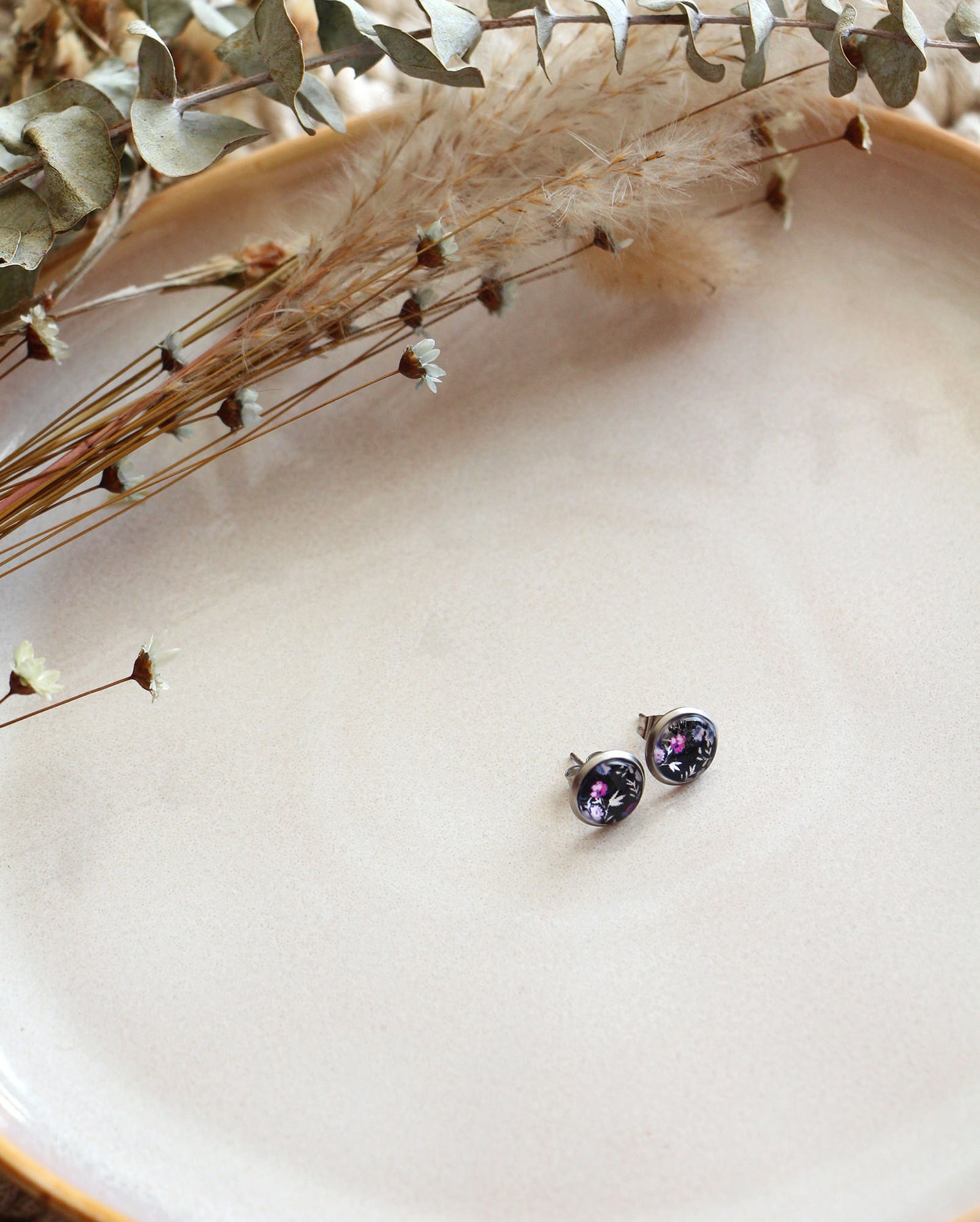 Clous d'oreilles - Fleurs Lilas