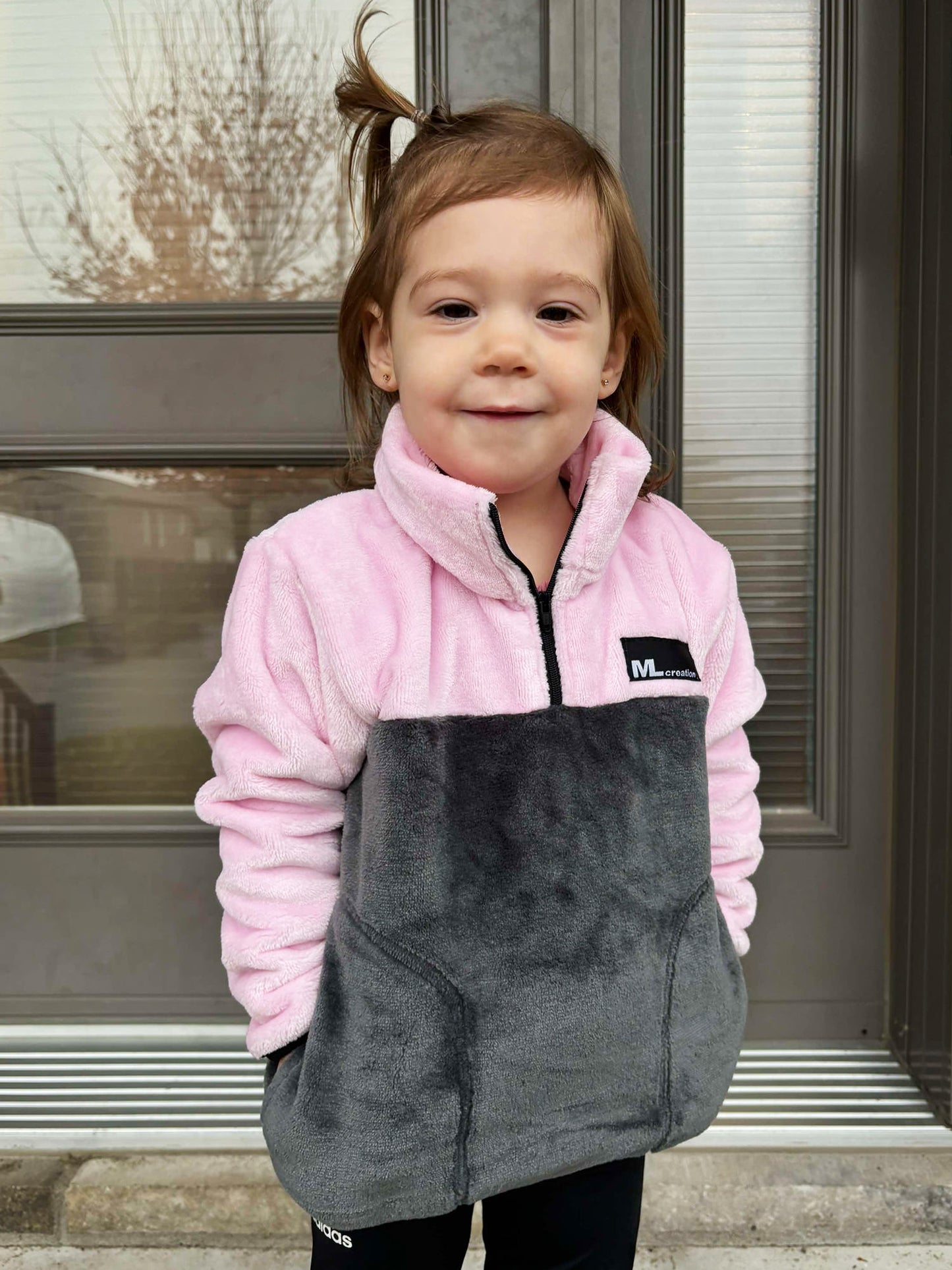 Molleton -Col- Rose Gomme/Charcoal - ENFANT