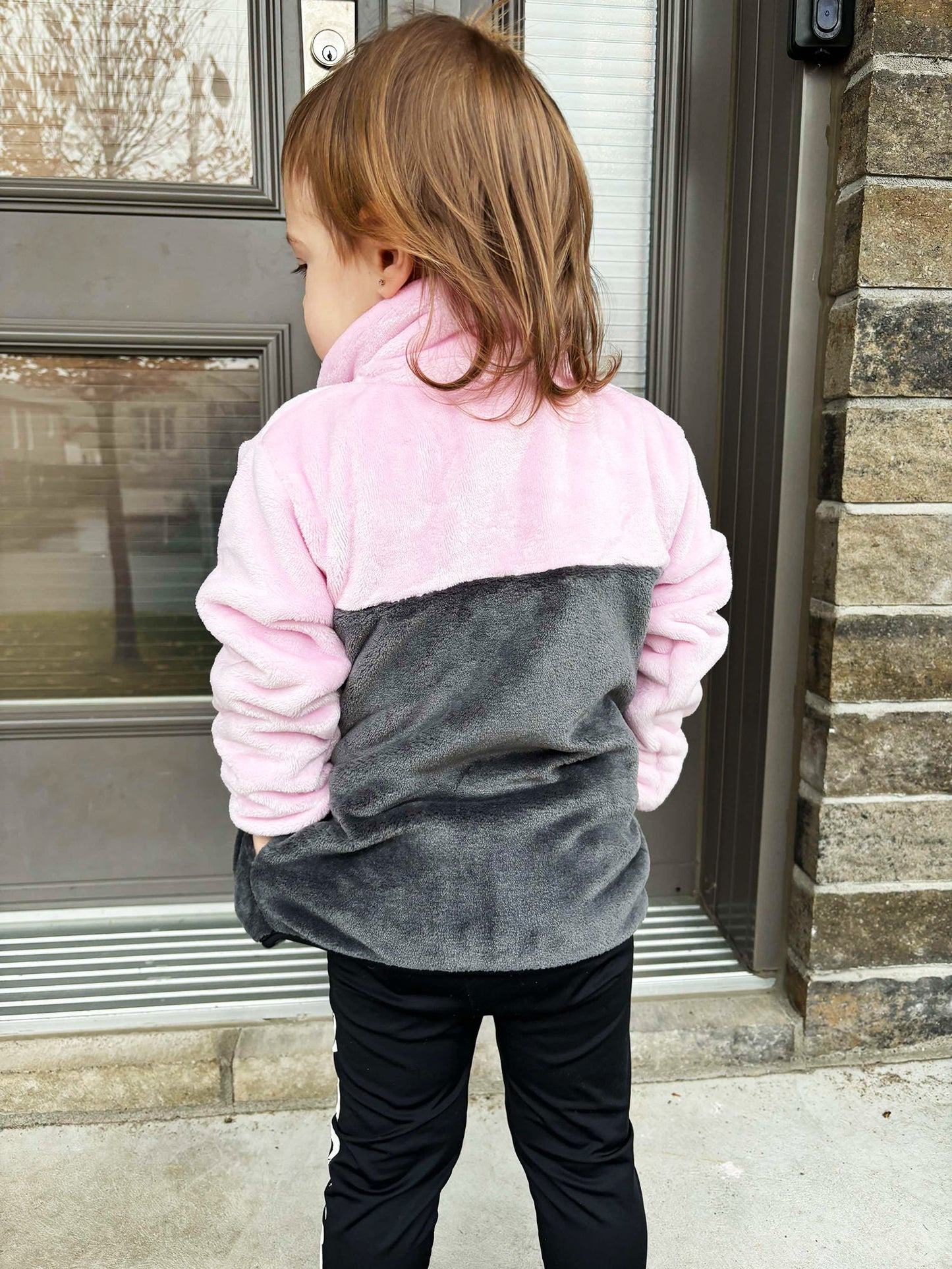 Molleton -Col- Rose Gomme/Charcoal - ENFANT