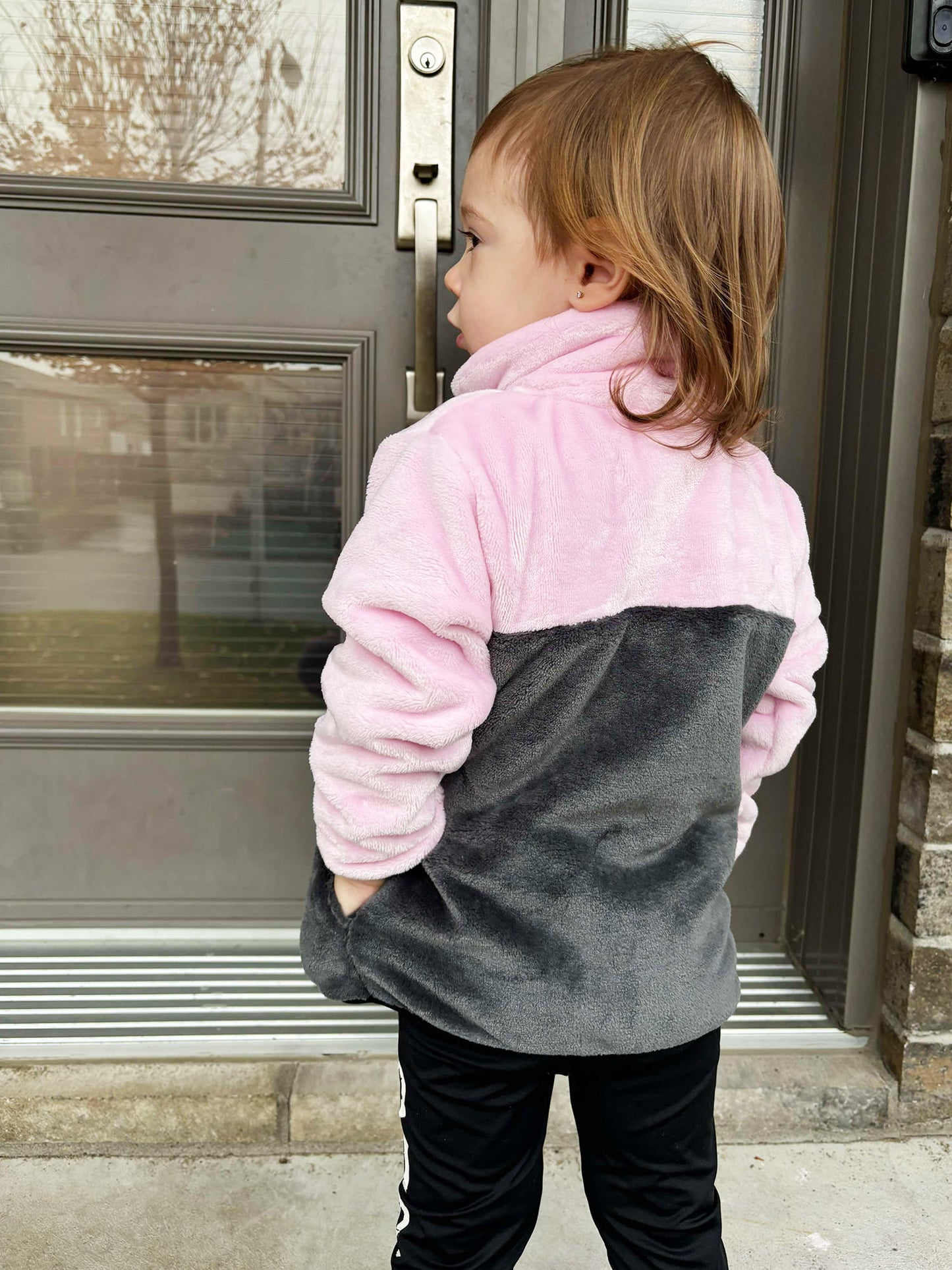 Molleton -Col- Rose Gomme/Charcoal - ENFANT