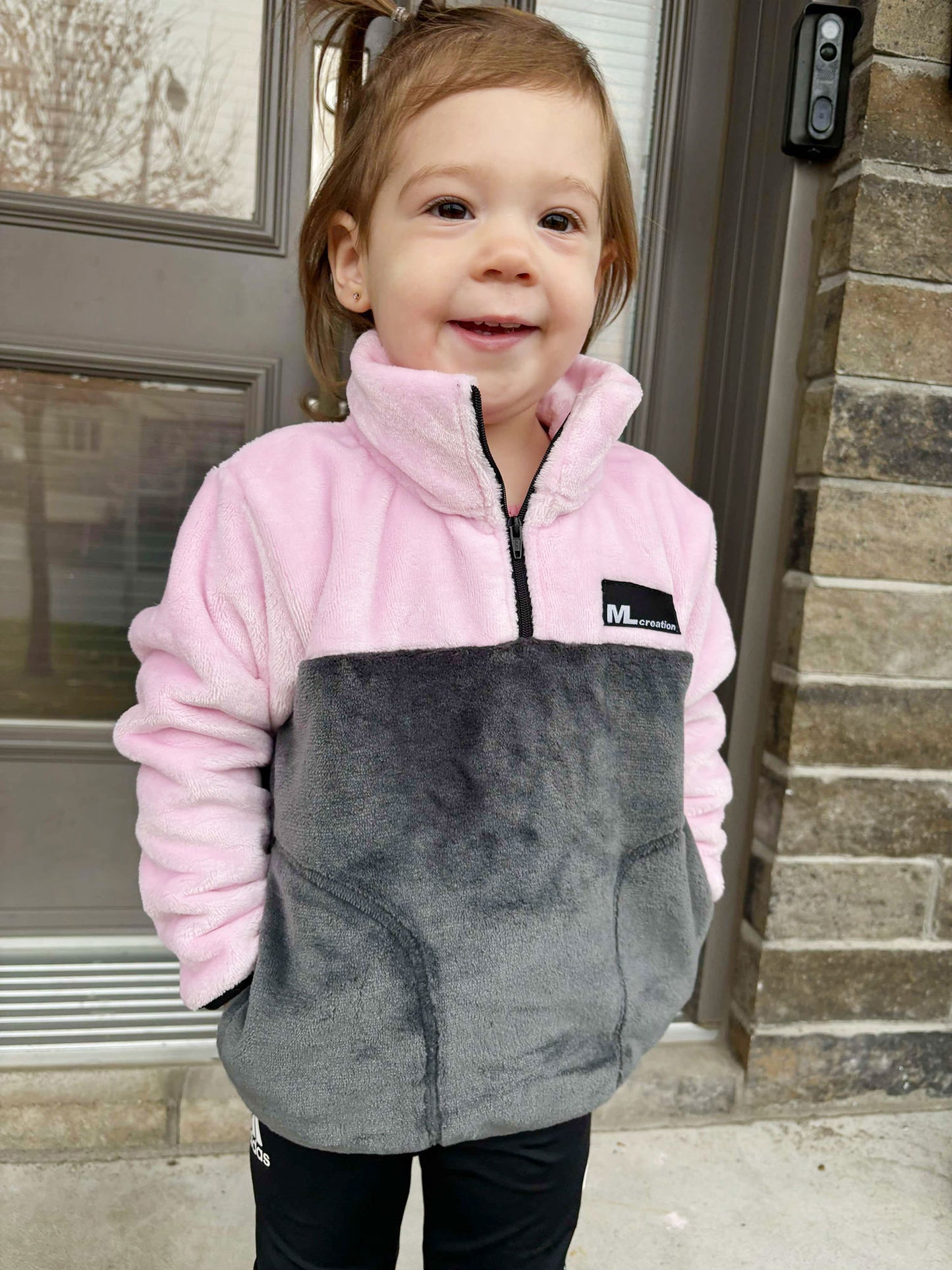 Molleton -Col- Rose Gomme/Charcoal - ENFANT