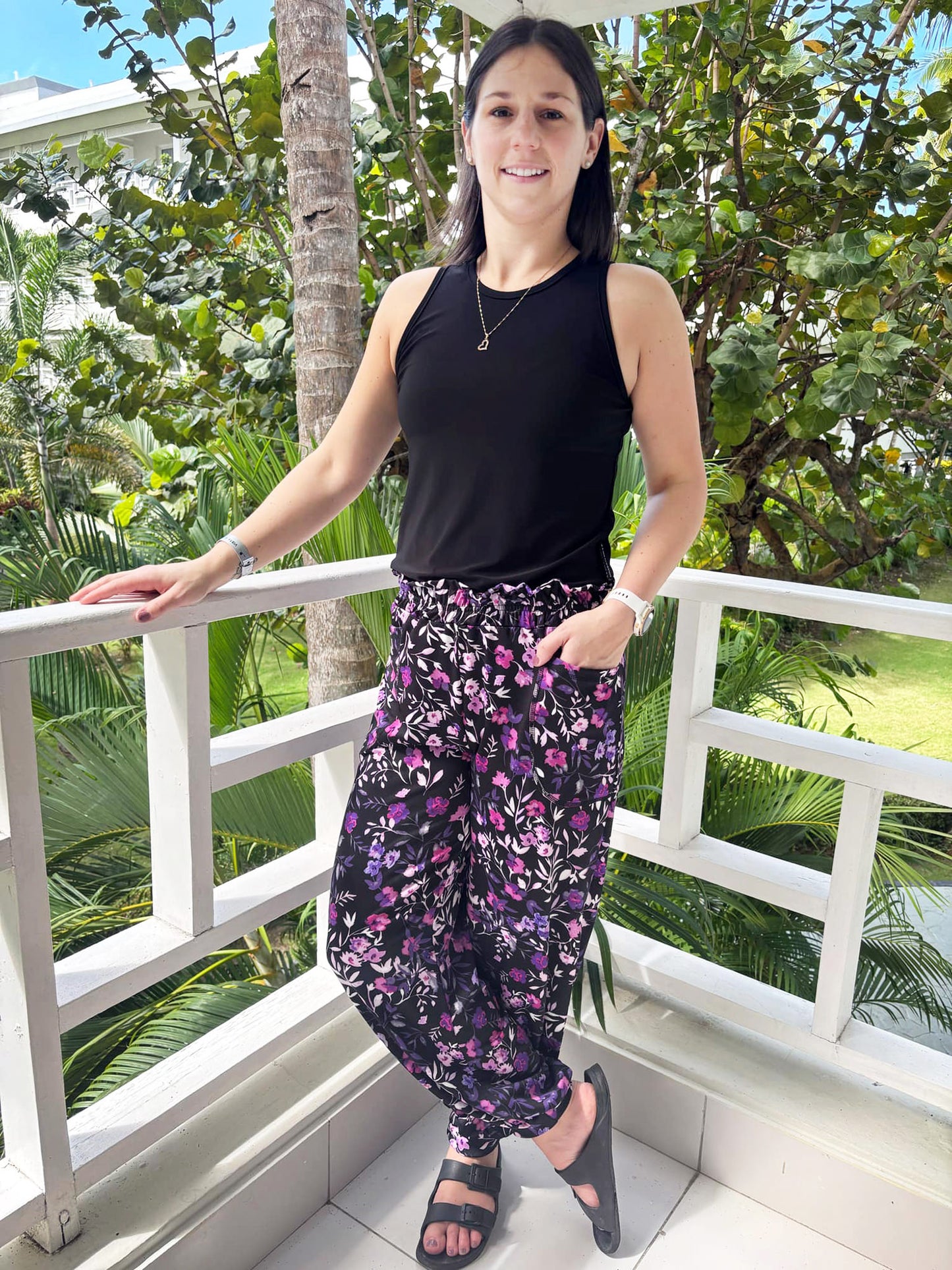 Pantalon Margot-Ouverture-Fleur Lilas
