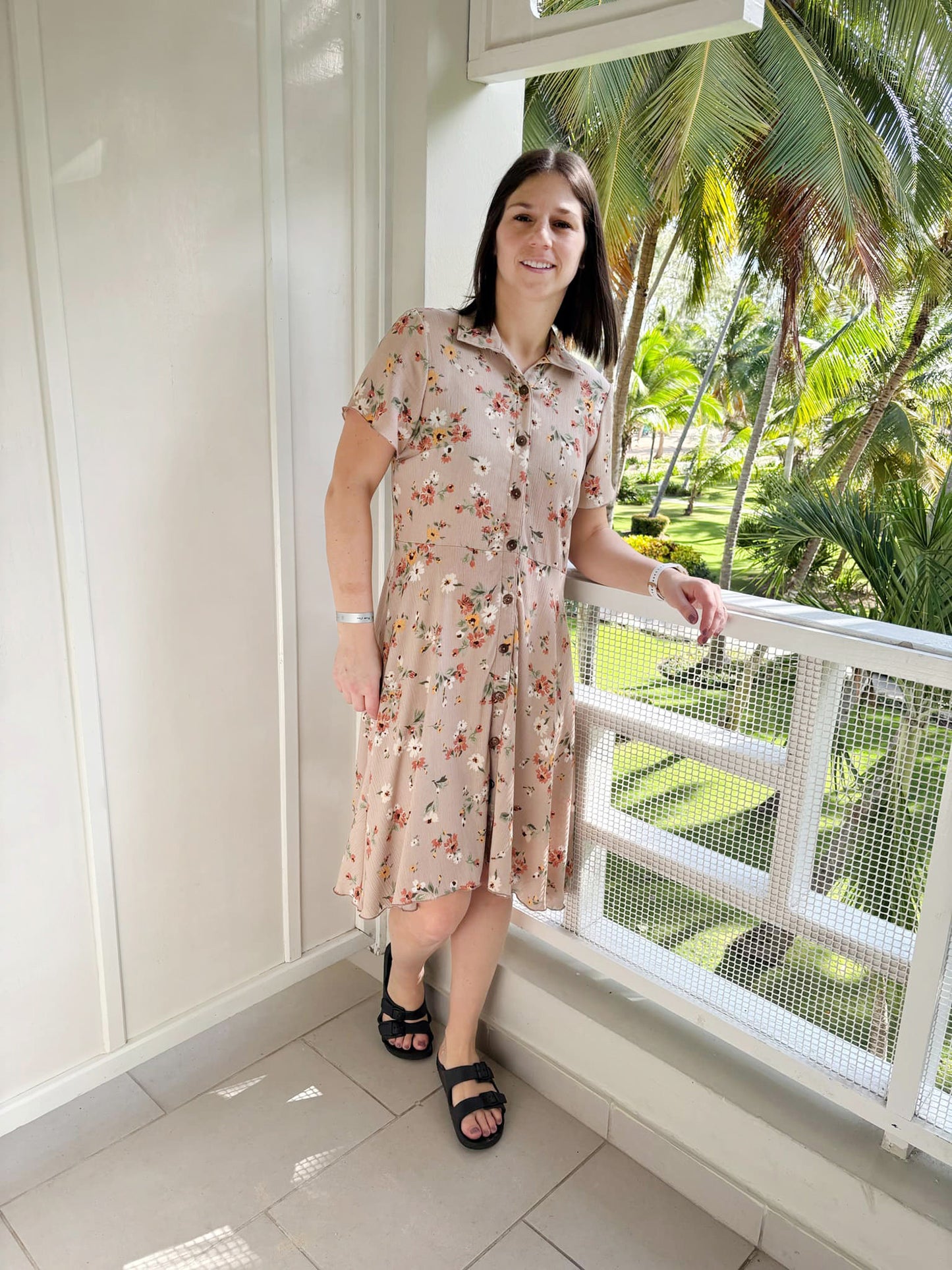 Robe Alice-Beige Fleuri