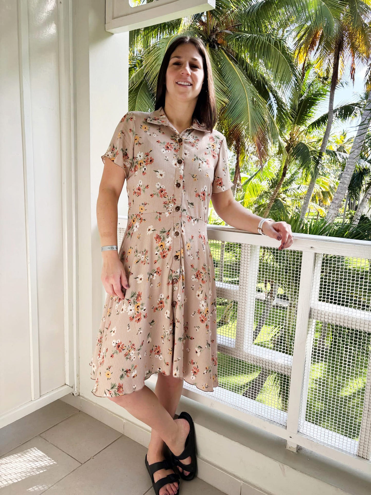 Robe Alice-Beige Fleuri