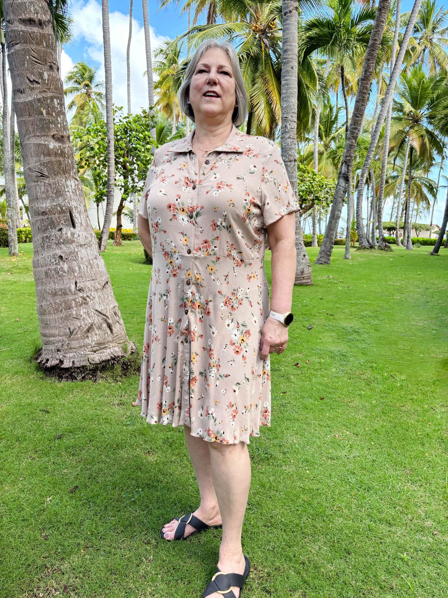 Robe Alice-Beige Fleuri