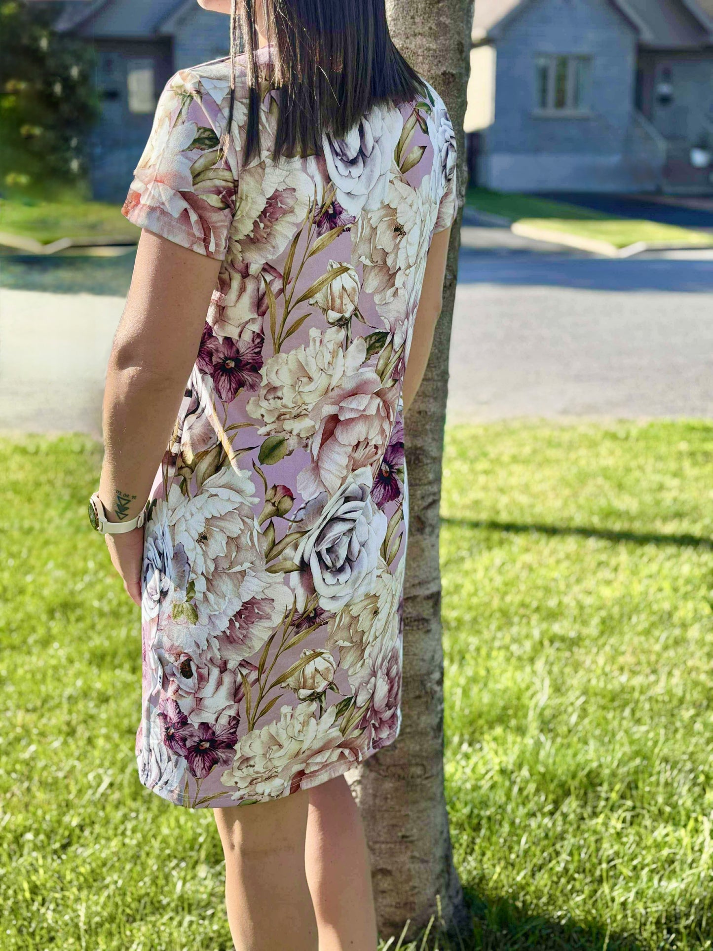 Robe Linda - Prune Floral