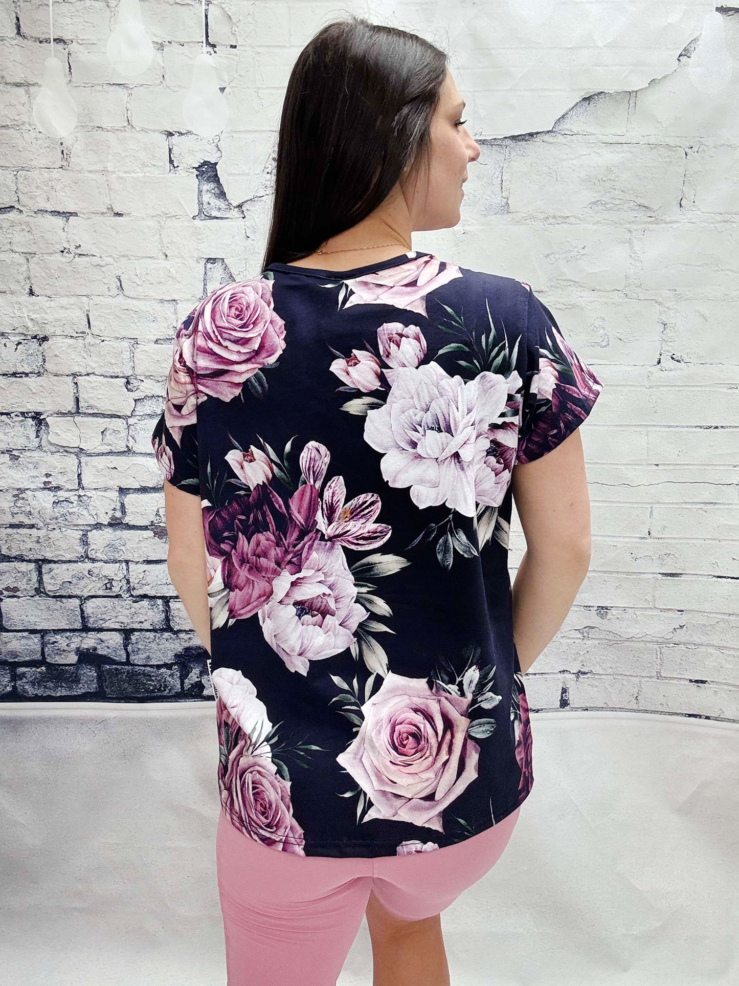 T-Shirt Amélie - Fleur prune