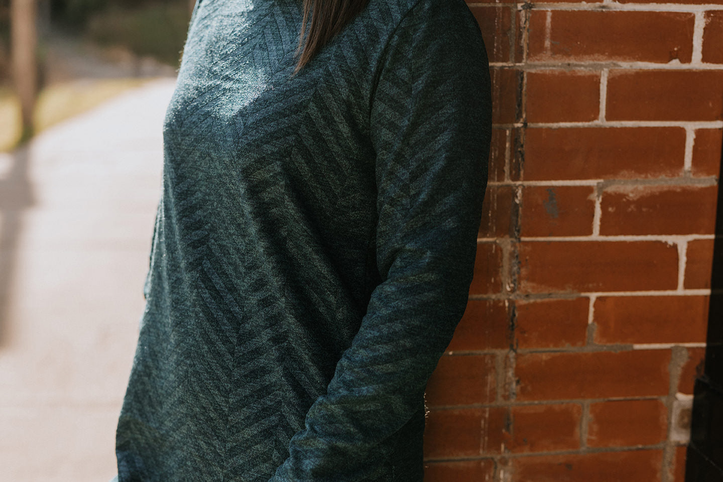 Tunique Sarah - Col - Vert Forêt Chevron