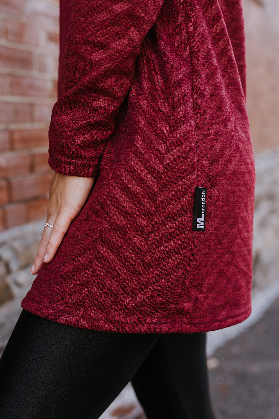 Tunique Sarah - Col - Wine Chevron