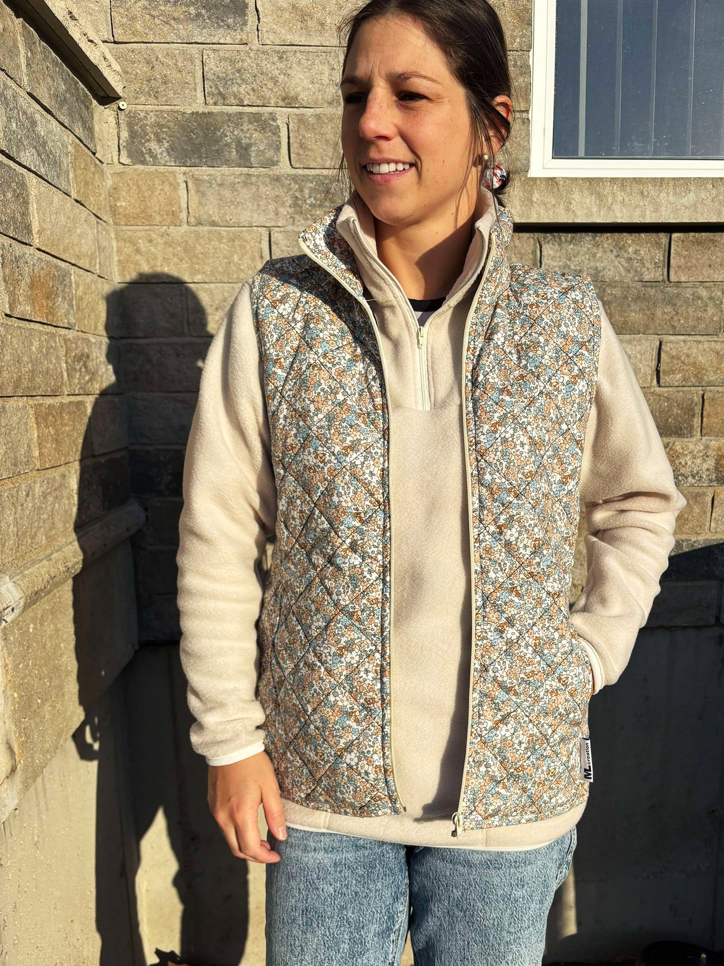 Veste Lina - Sans manches - Fleur printemps