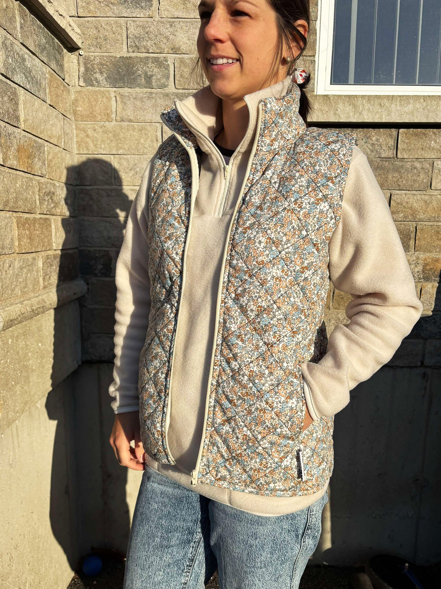 Veste Lina - Sans manches - Fleur printemps