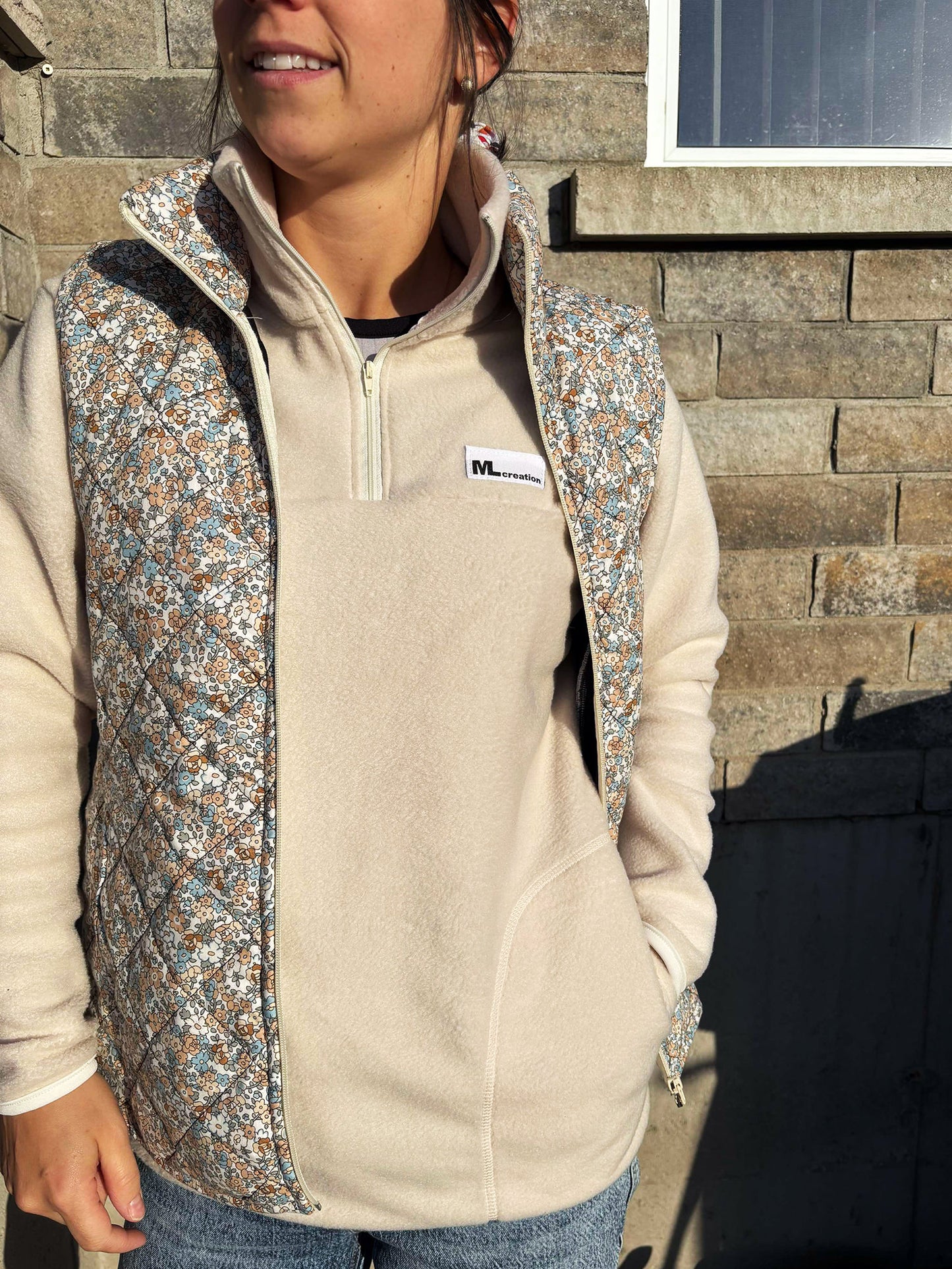 Veste Lina - Sans manches - Fleur printemps