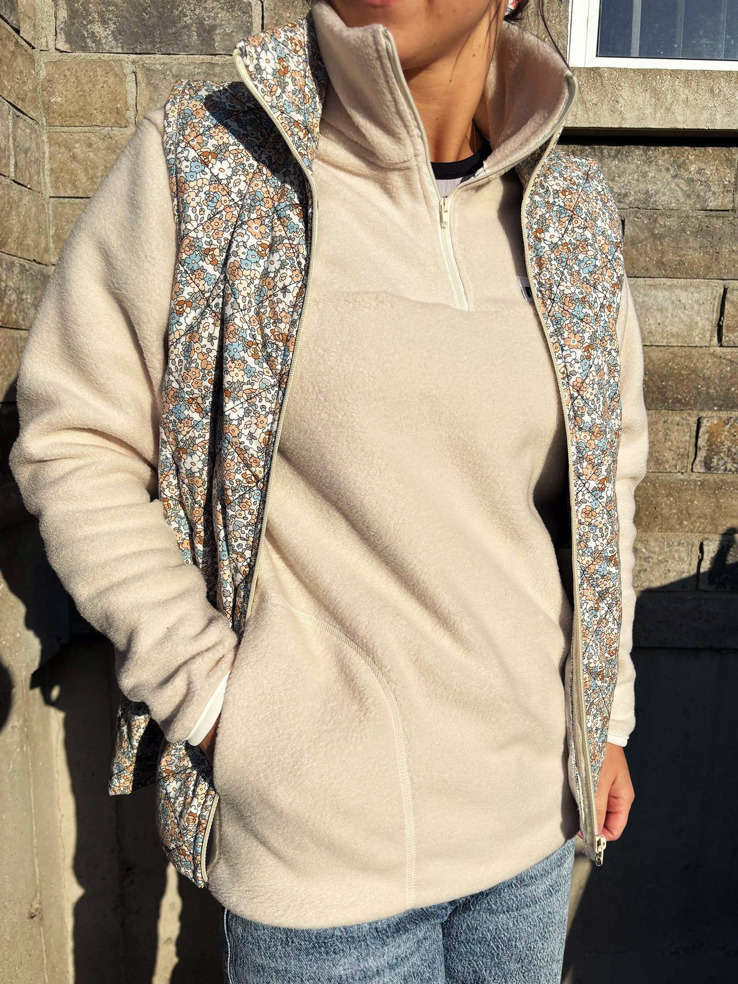Veste Lina - Sans manches - Fleur printemps