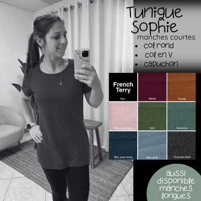 PRÉCOMMANDE - Tunique Sophie manches courtes - FRENCH TERRY de bambou