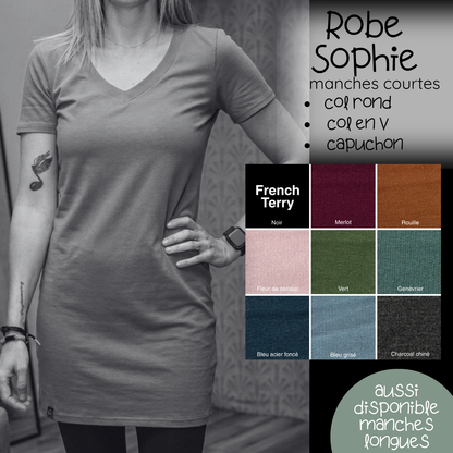 PRÉCOMMANDE - Robe Sophie manches courtes - FRENCH TERRY de bambou