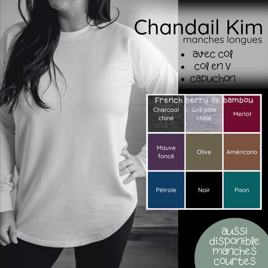 PRÉCOMMANDE - Chandail Kim manches longues - FRENCH TERRY de bambou