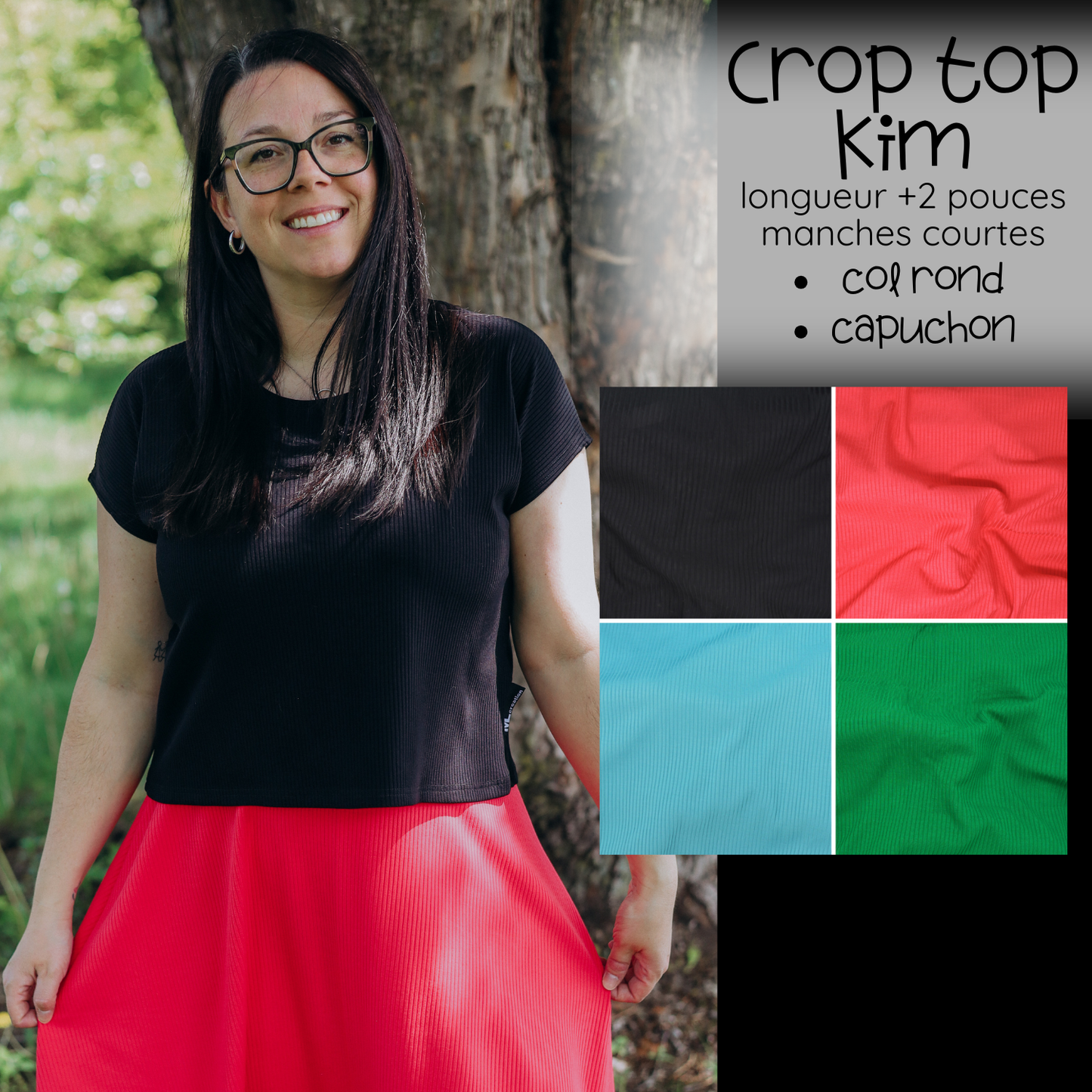 PRÉCOMMANDE - Crop Top Kim +2 pouces - RIB