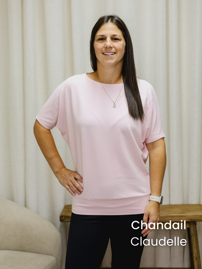 PRÉCOMMANDE - Chandail Claudelle manches courtes - FRENCH TERRY de bambou