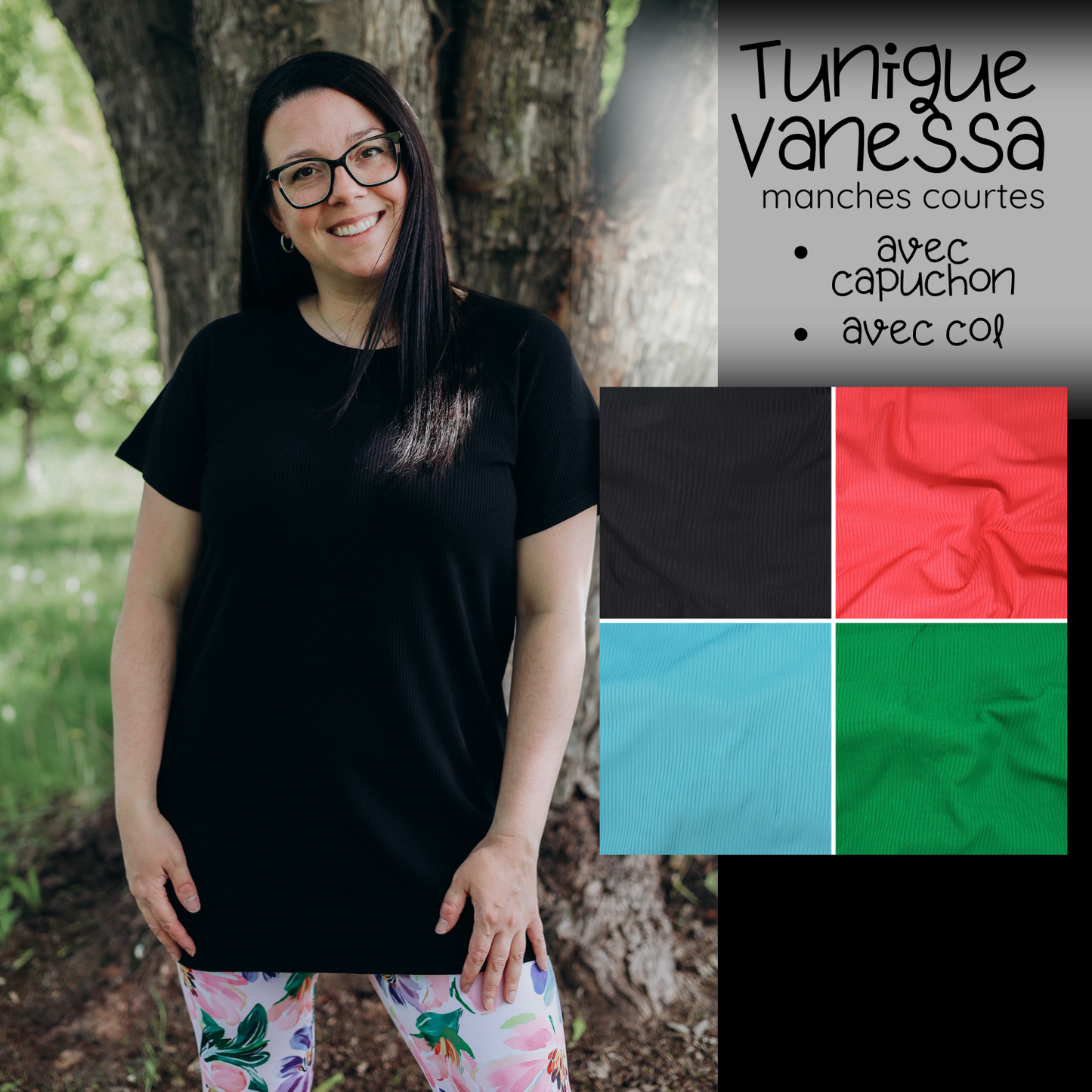 PRÉCOMMANDE - Tunique Vanessa manches courtes - RIB