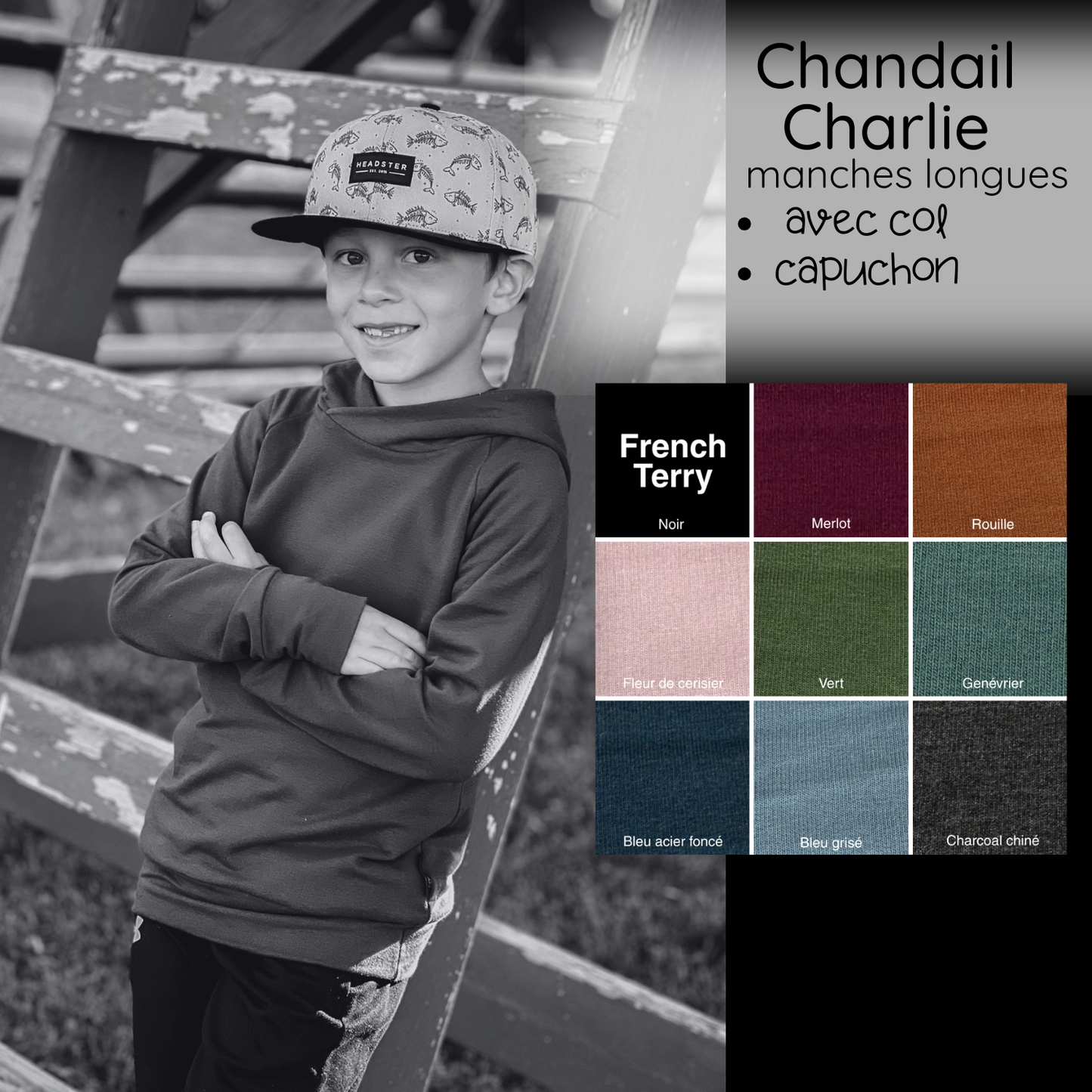 PRÉCOMMANDE - Chandail Charlie - FRENCH TERRY de bambou