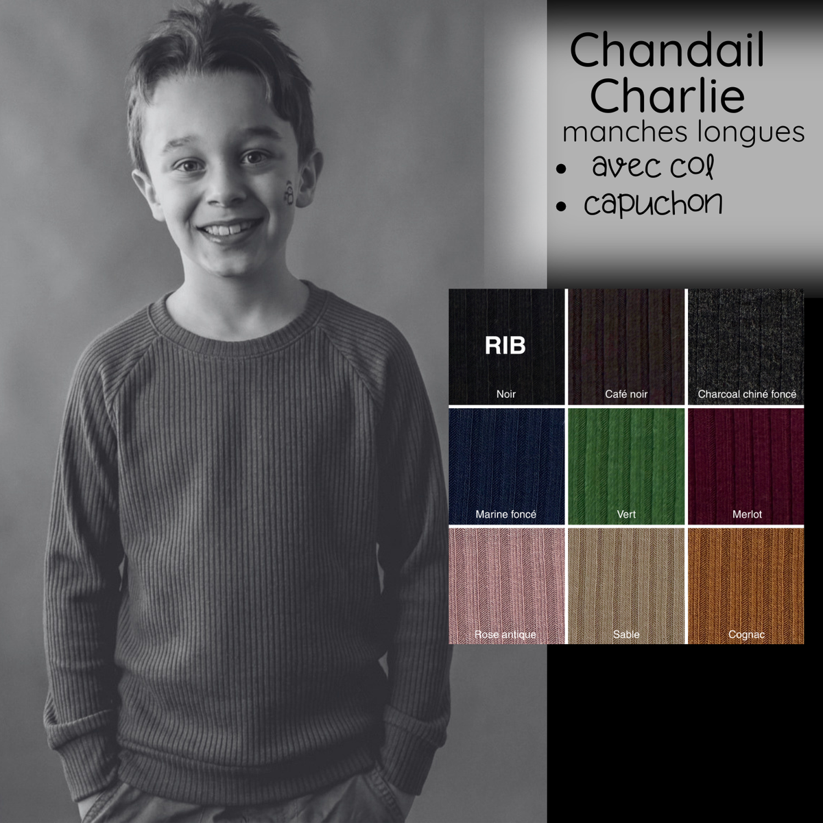PRÉCOMMANDE - Chandail Charlie - RIB de bambou
