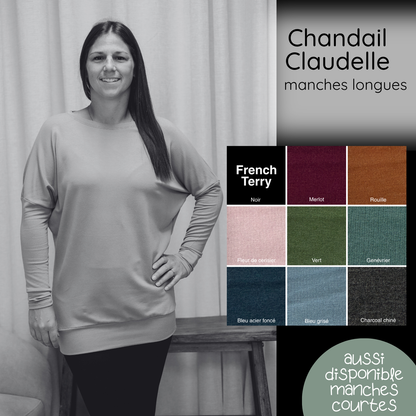 PRÉCOMMANDE - Chandail Claudelle manches longues - FRENCH TERRY de bambou