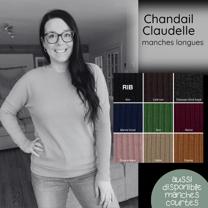 PRÉCOMMANDE - Chandail Claudelle manches longues - RIB de bambou