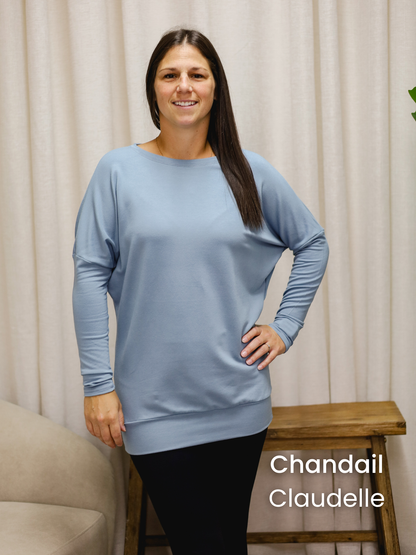 PRÉCOMMANDE - Chandail Claudelle manches courtes - FRENCH TERRY de bambou