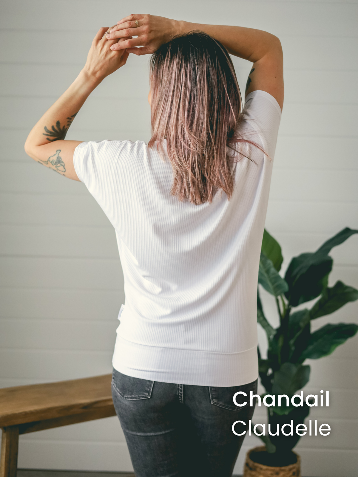 PRÉCOMMANDE - Chandail Claudelle manches courtes - RIB de bambou