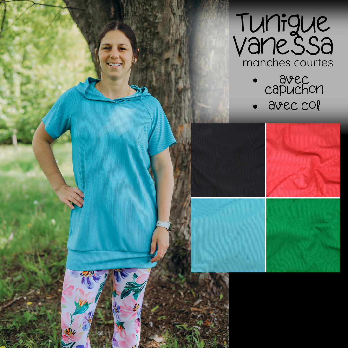 PRÉCOMMANDE - Tunique Vanessa manches courtes - RIB