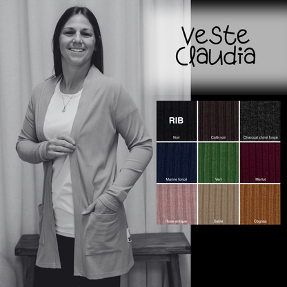 PRÉCOMMANDE - Veste Claudia - RIB de bambou
