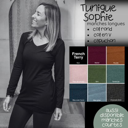 PRÉCOMMANDE - Tunique Sophie manches longues - FRENCH TERRY de bambou