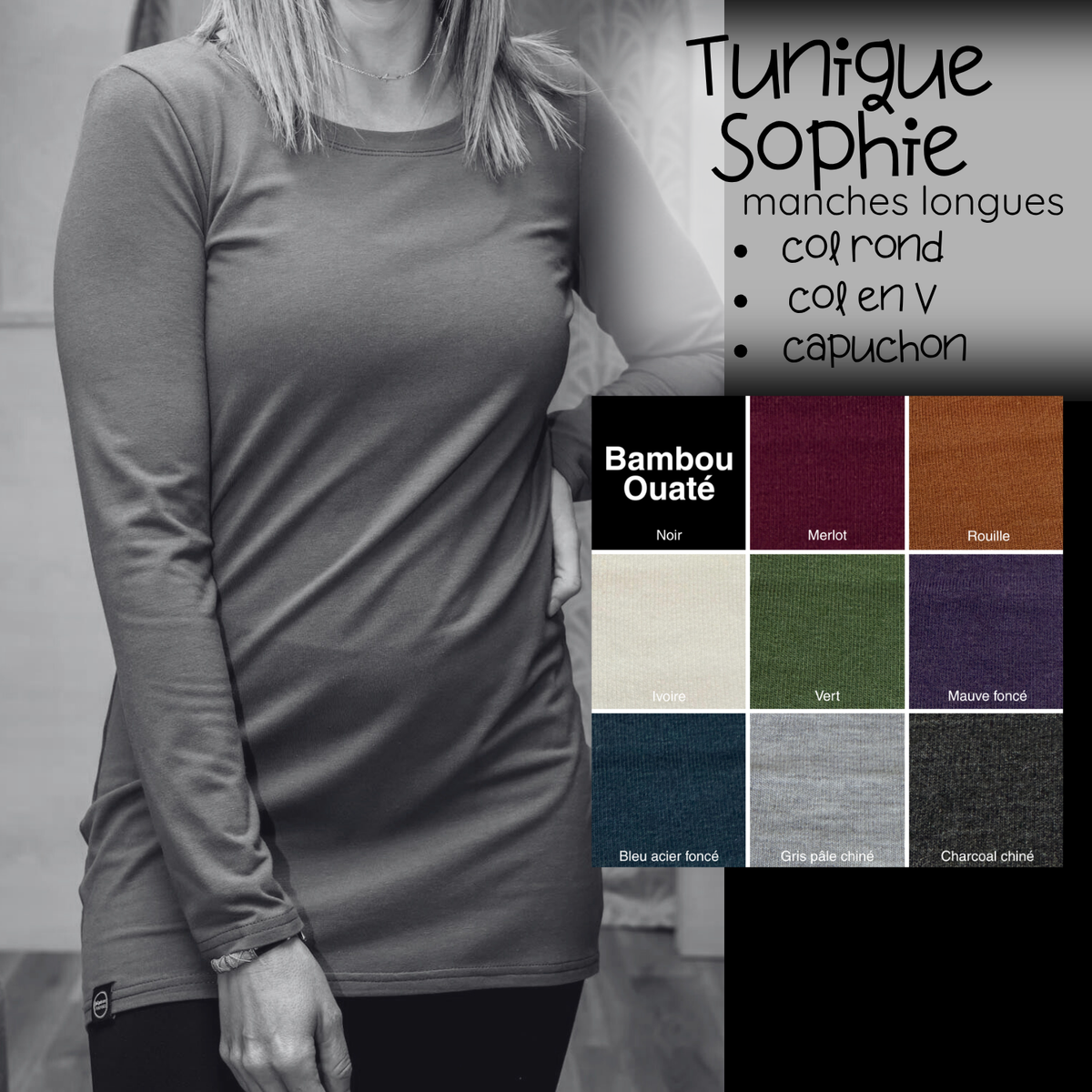 PRÉCOMMANDE - Tunique Sophie manches longues - Bambou OUATÉ