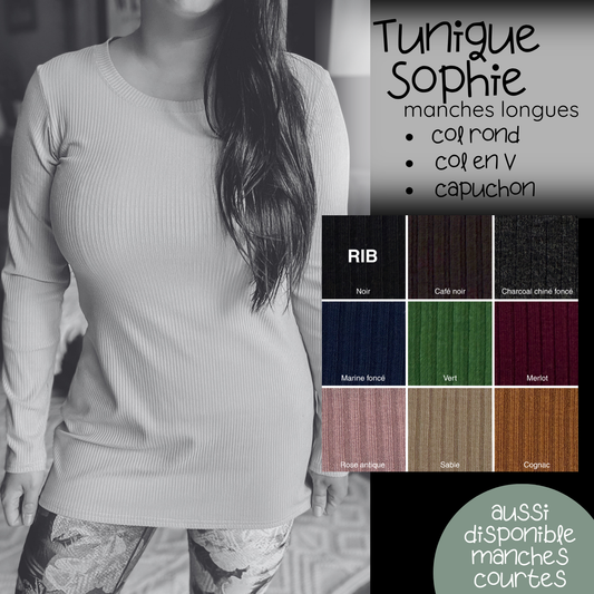 PRÉCOMMANDE - Tunique Sophie manches longues - RIB de bambou