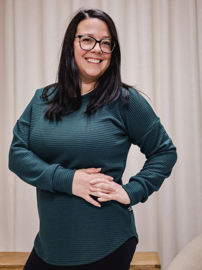 Chandail Kim - Tricot côtelé Bleu canard