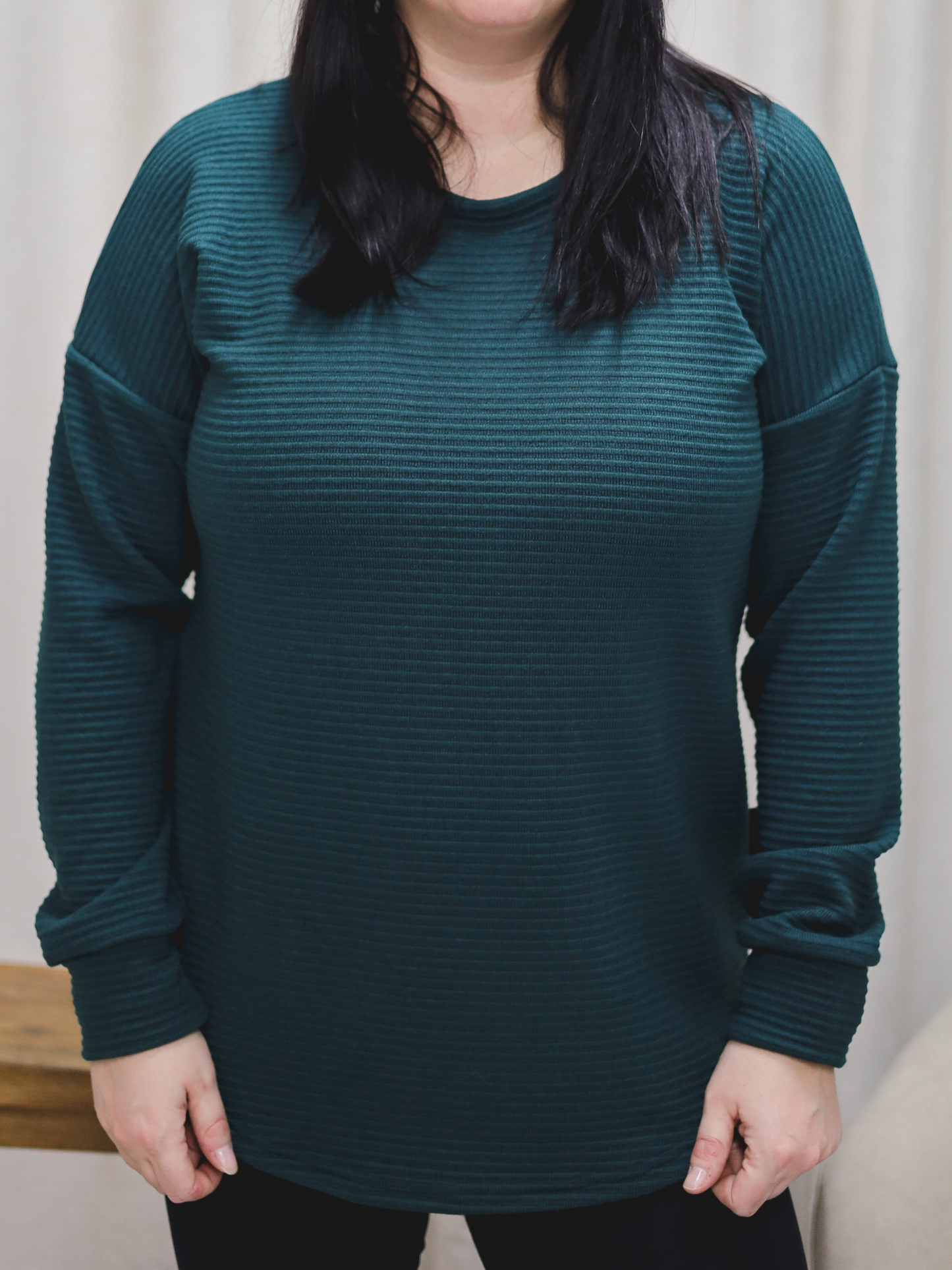 Chandail Kim - Tricot côtelé Bleu canard