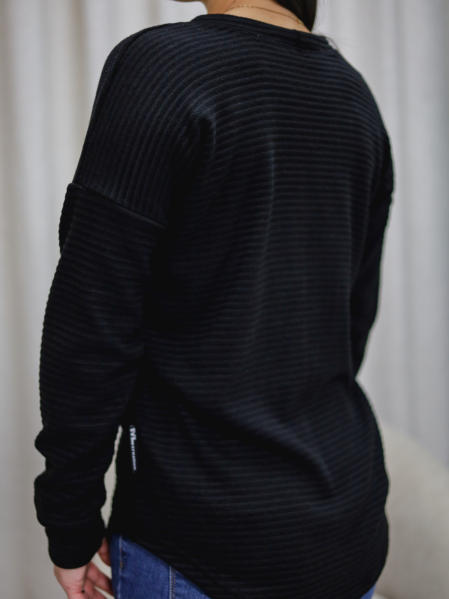 Chandail Kim - Tricot côtelé noir